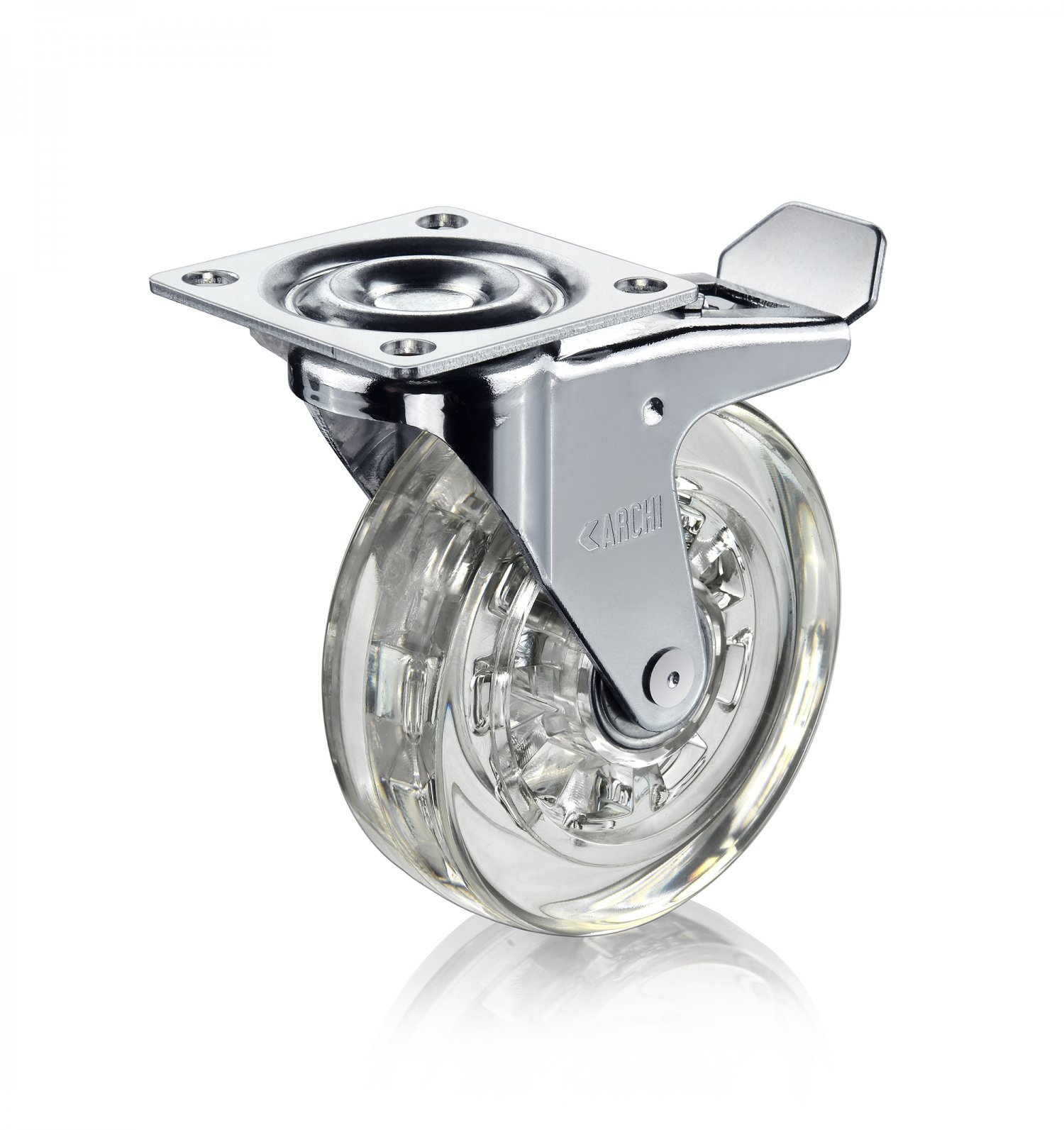 Rodízio Cromo Gel Com Freio